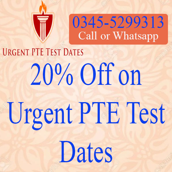 20% Off on Urgent PTE Test Dates